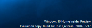 PASSO 1 - WINDOWS 10 INSIDER INSTALADO (BUILD 14316)