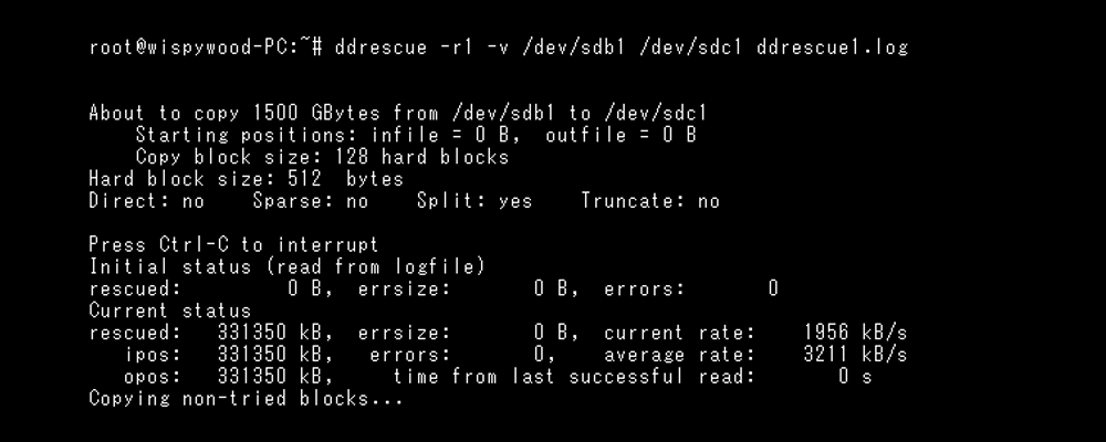Non tried. Ddrescue. Ddrescue помощь.